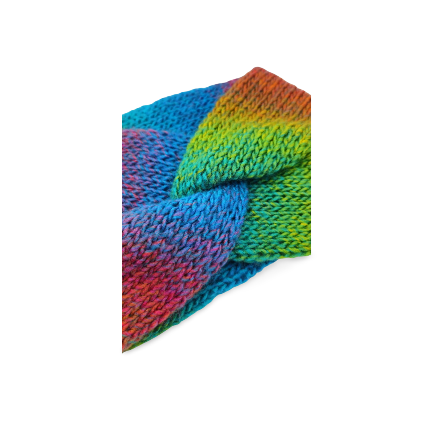 Electric Rainbow Twist Headband - Bianca La Luna Knits