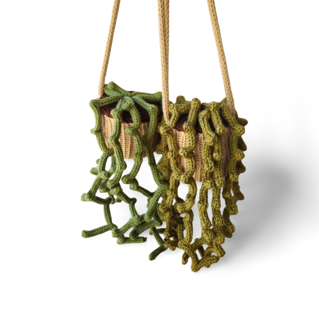 String of Pearls Hanging Plant - Bianca La Luna Knits