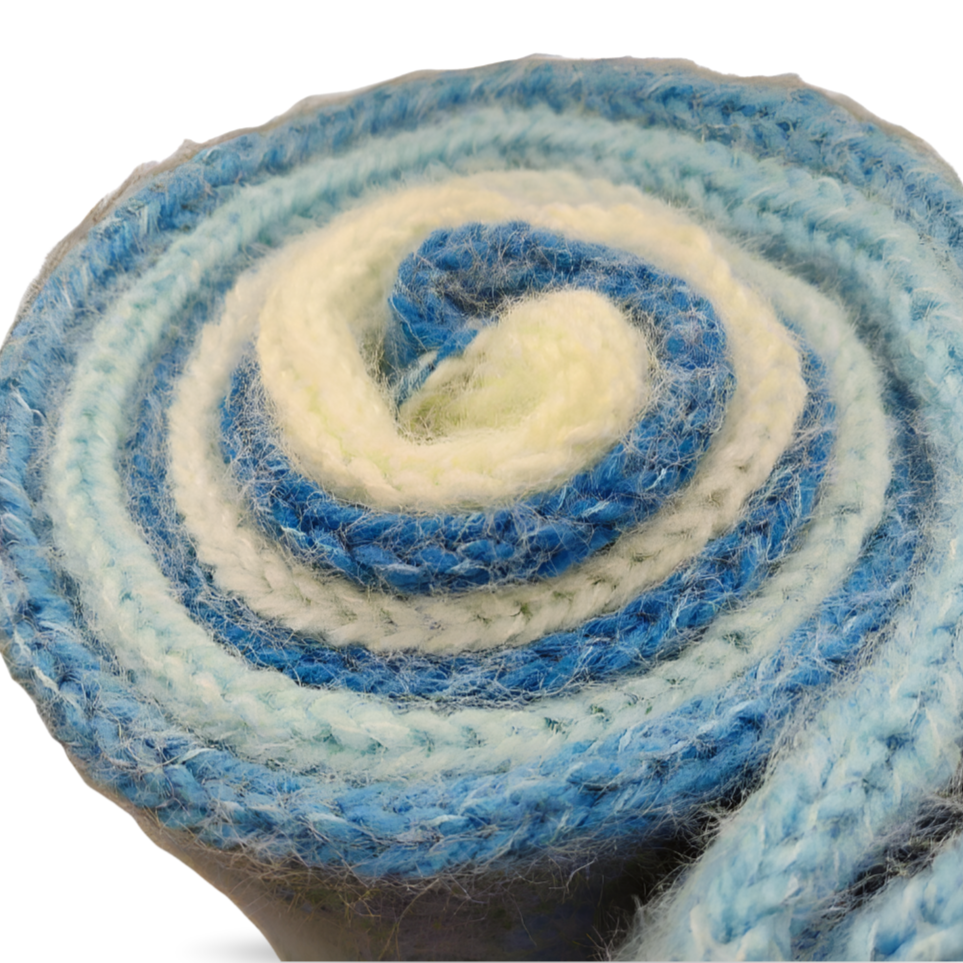 Super Soft Blue and White Infinity Scarf