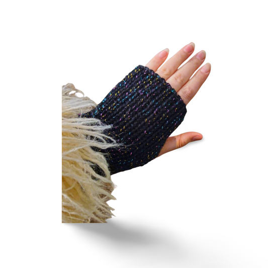 Fingerless Gloves with a Hint of Sparkle