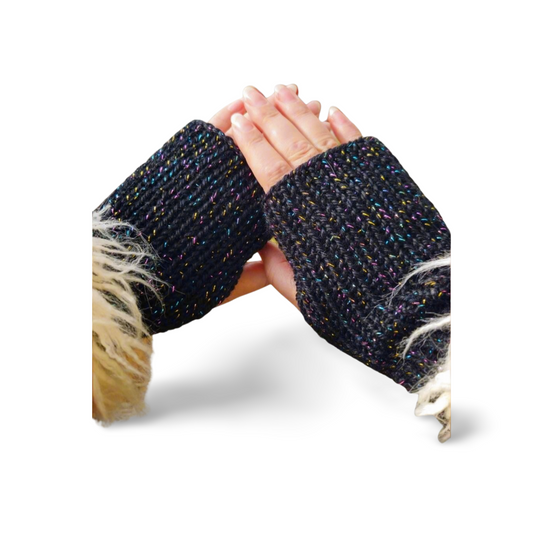 Fingerless Gloves with a Hint of Sparkle