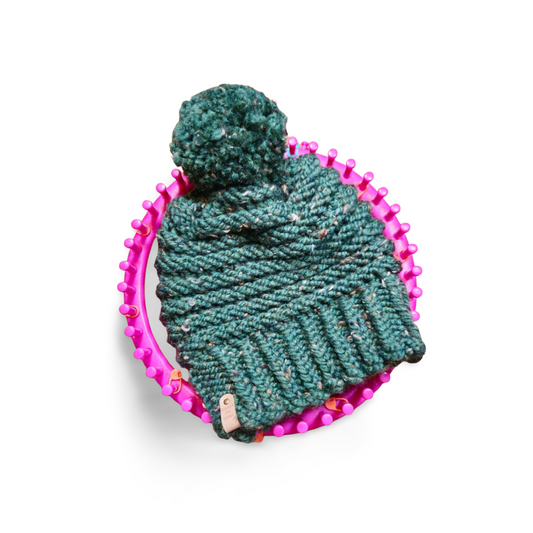 Green Beanie with Pompom