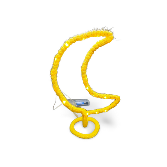 Light Up Moon Wire Art Decoration