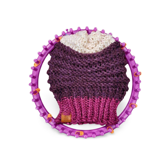 Purple and White Beanie