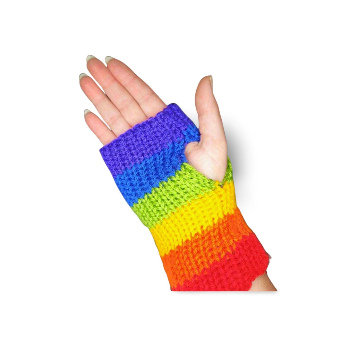 Rainbow Fingerless Gloves