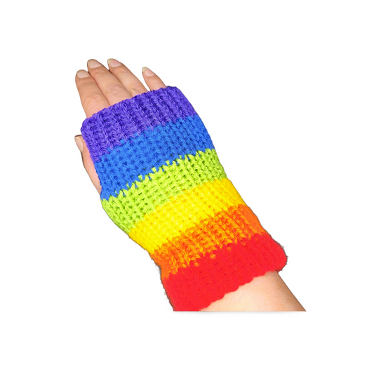 Rainbow Fingerless Gloves