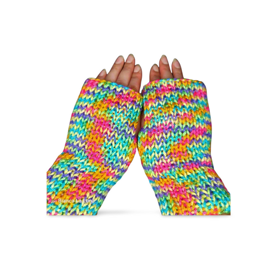 Rainbow Fingerless Gloves