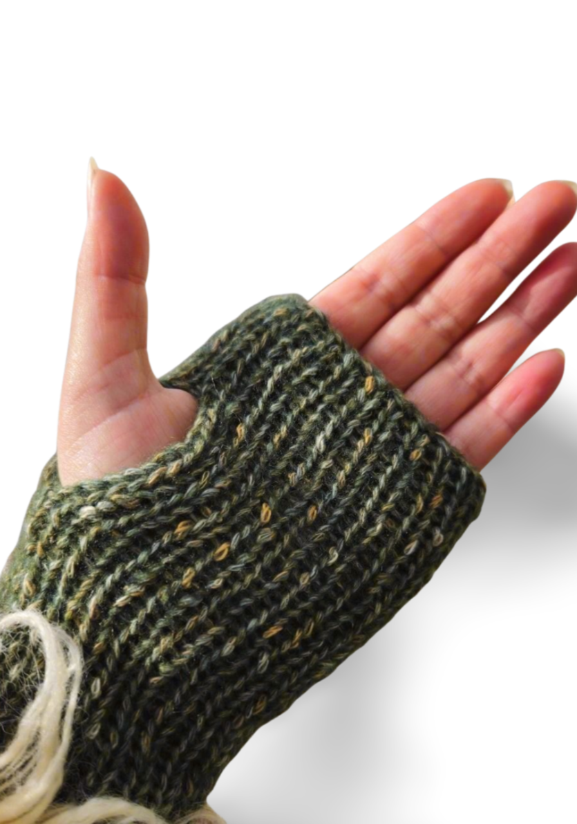 Soft Wool-Blend Fingerless Gloves