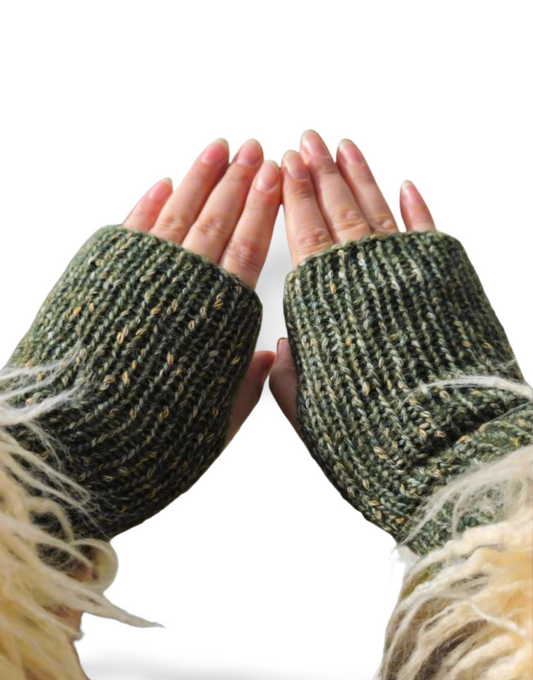 Soft Wool-Blend Fingerless Gloves