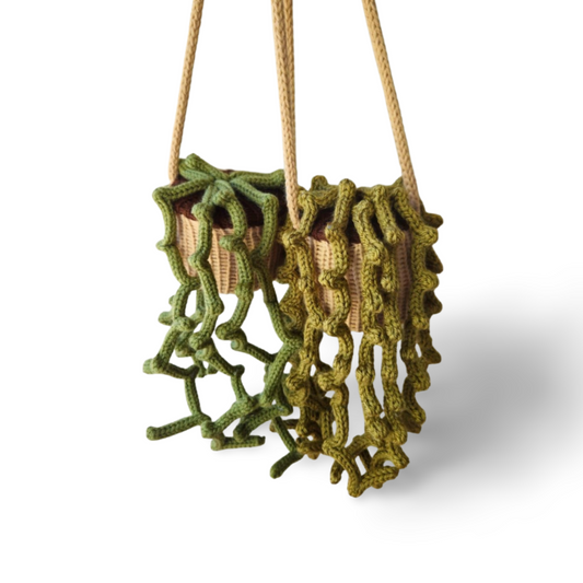 String of Pearls Hanging Plant - Bianca La Luna Knits