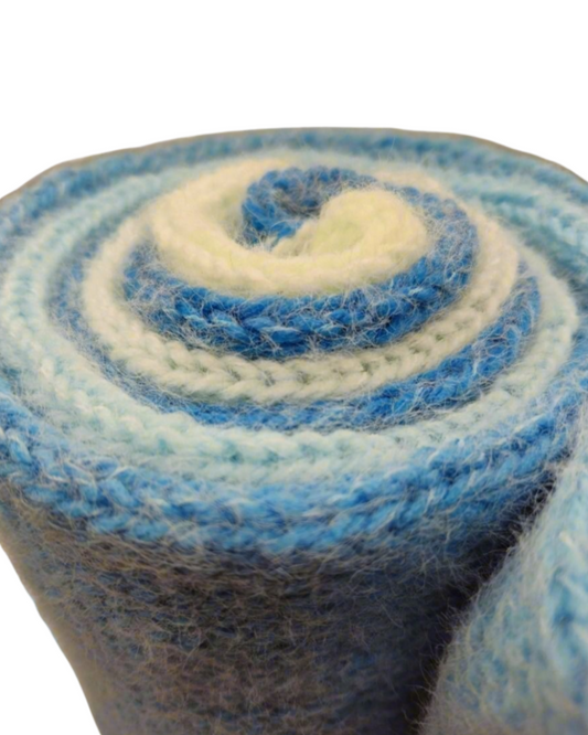 Super Soft Blue and White Infinity Scarf