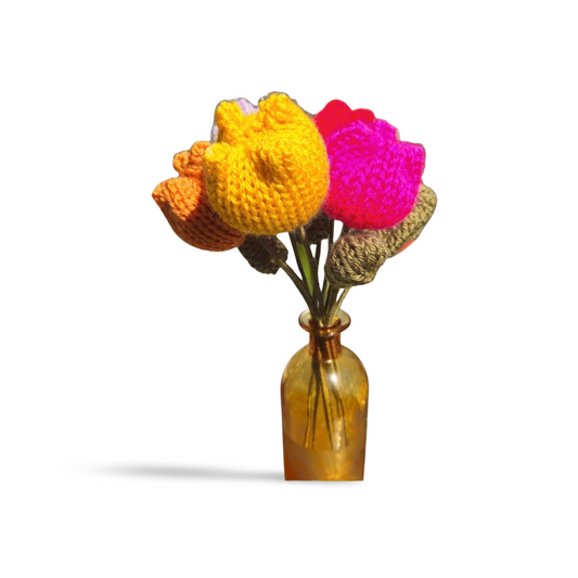Tulip with Leaf in Solid Colours