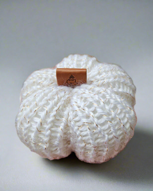 White Pumpkins with Gold Accents