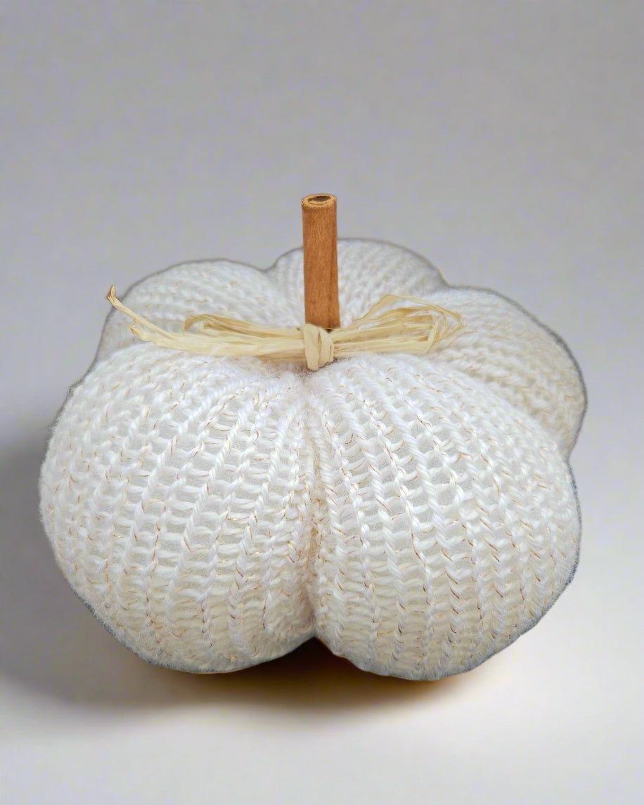 White Pumpkins with Gold Accents