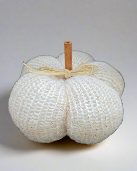 White Pumpkins with Gold Accents